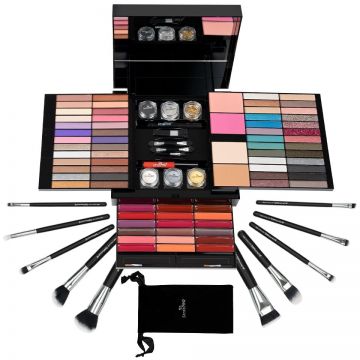Trusa Machiaj Attractive Diva Makeup Box + CADOU Set 10 Pensule Machiaj, SensoPRO Milano Trusa Machiaj Attractive Diva Makeup Box + CADOU Set 10 Pensule Machiaj, SensoPRO Milano